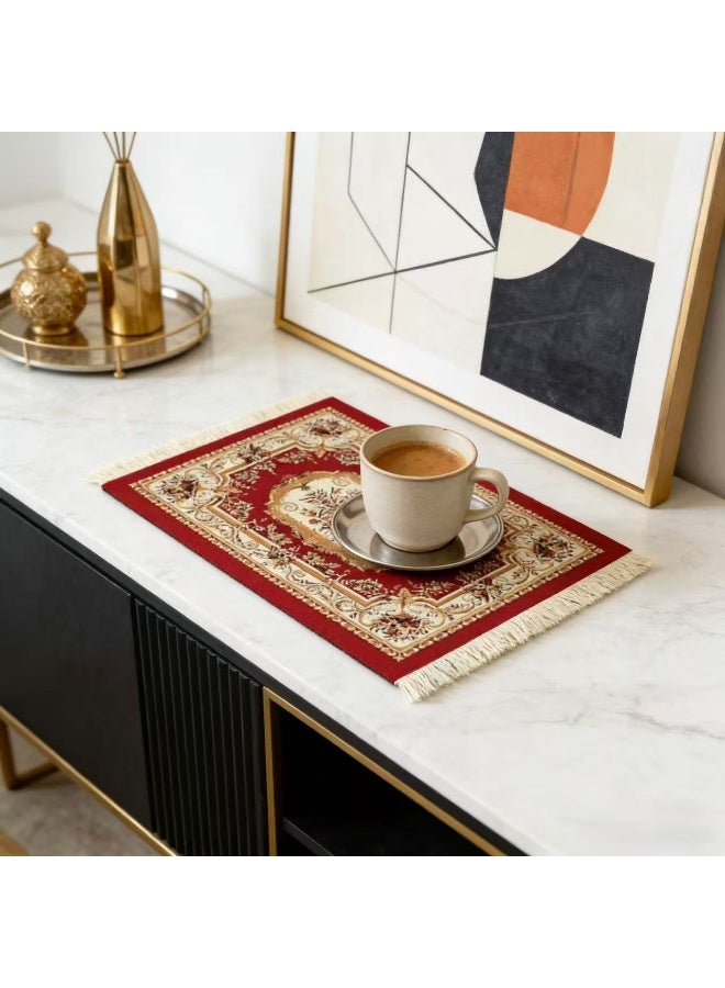 Field Coffee Mat &mouse mat  Coffee Cup Mat Coffee Mug MatTable Mat Mouse Pad Rubber Rectangle 23x18x0.5 cm Blue - Image 3